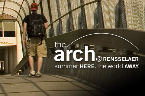 The Arch at Rensselaer. Summer here. The world away.